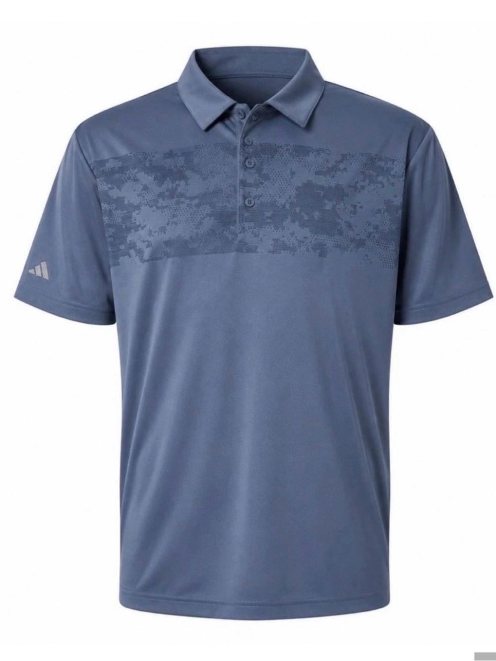adidas Men's Tech Polo in Slate Blue with Subtle Pattern
